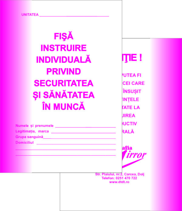 Fisa ISU (Fisa individuala de instructaj in domeniul situatiilor de urgenta )