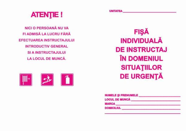 Fisa ISU (Fisa individuala de instructaj in domeniul situatiilor de urgenta ) - imagine 2